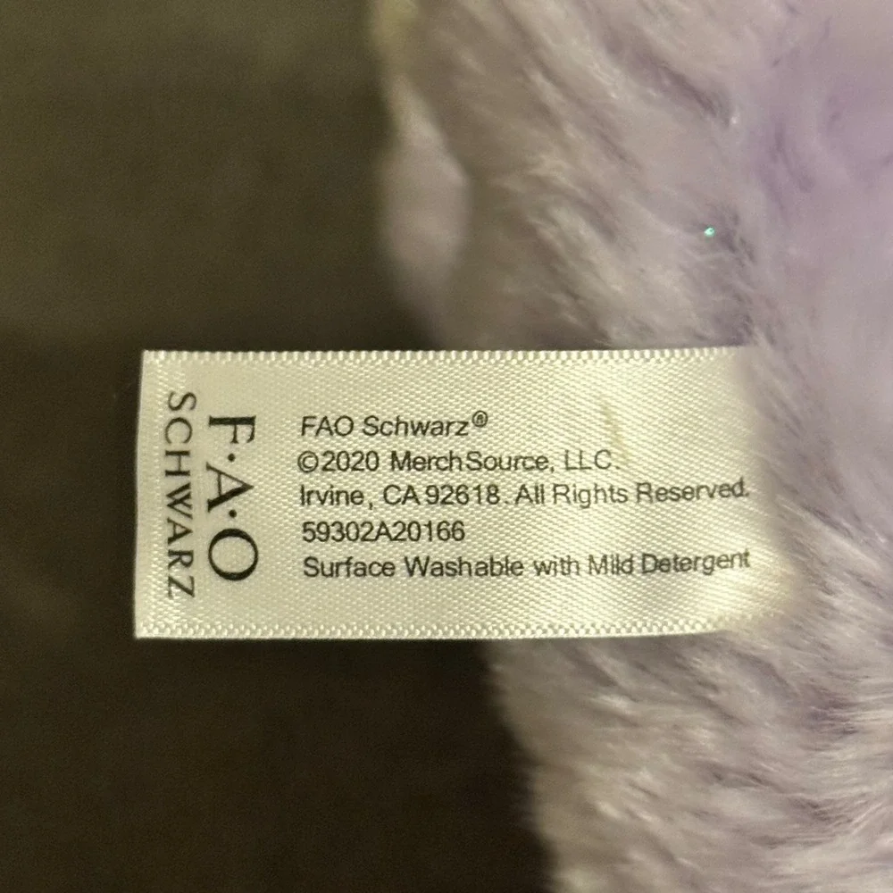 FAO Schwarz Sparklers Plush Sloth Stuffed Animal Lavender Purple Glitter Sparkle